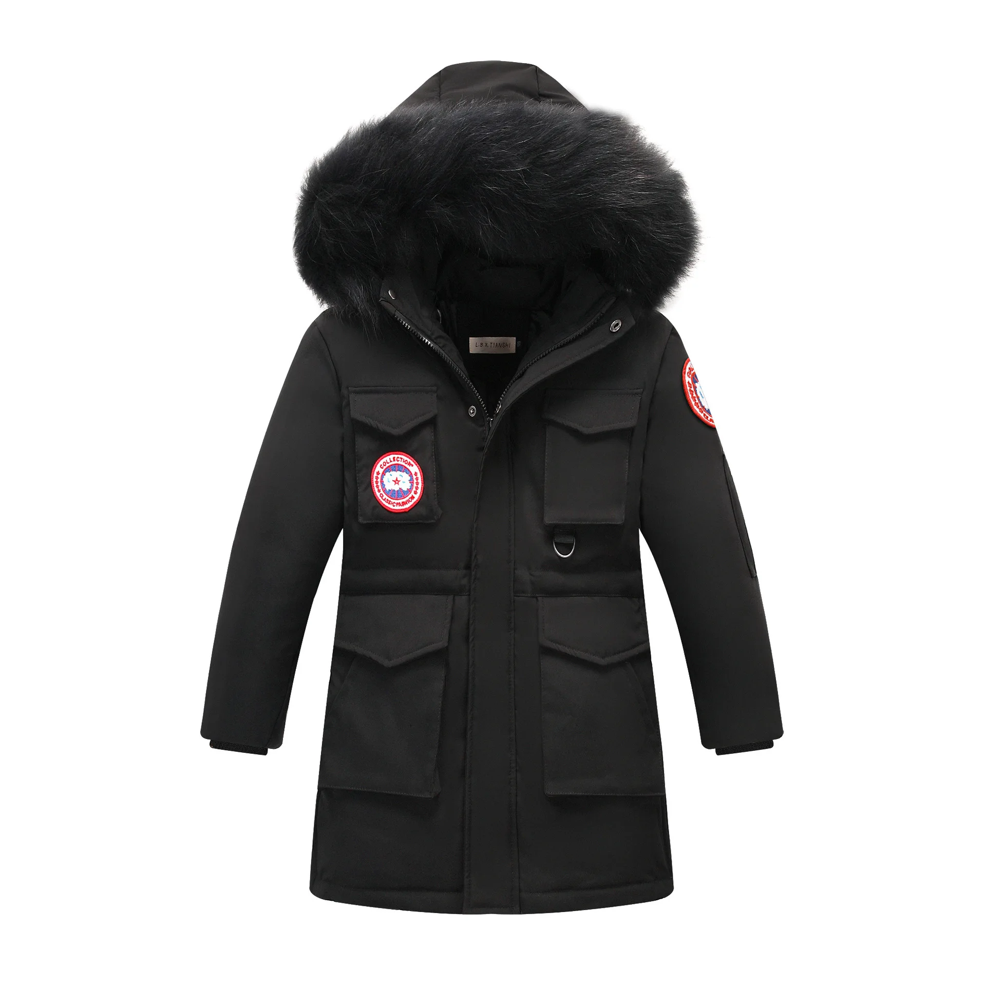 

-30 Degree 2019 Kids Thick Warm Duck Down Jackets Coat Winter Boys girl clothes Children parka real Fur Long Hooded Outerwear