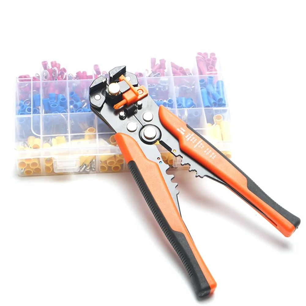 

MT-103B Portable Size Cable Wire Stripper Crimper Crimping Cutting Plier Stripping Terminal Hand Tool + 400PCS Tips
