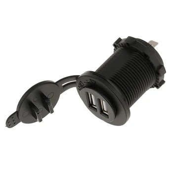 

Boat Car Waterproof 12V Dual USB Power Charger Adapter Switch Socket Outlet Plug DC 12V 4.2A Panel Mount