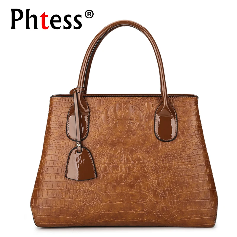 

2018 women alligator leather handbags lxuury brand ladies hand bags women designer sac a main casual tote bags shoulder female