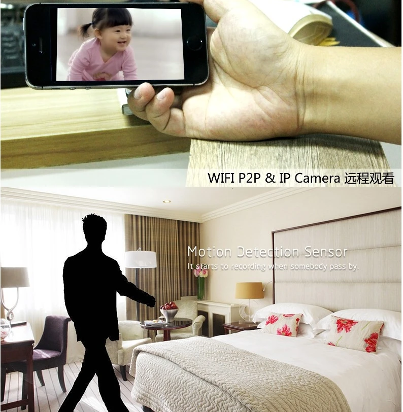 Беспроводная мини камера DV WIFI IP DVR HD 720P Экшн CAMSOY C1 с датчиком движения циклическая