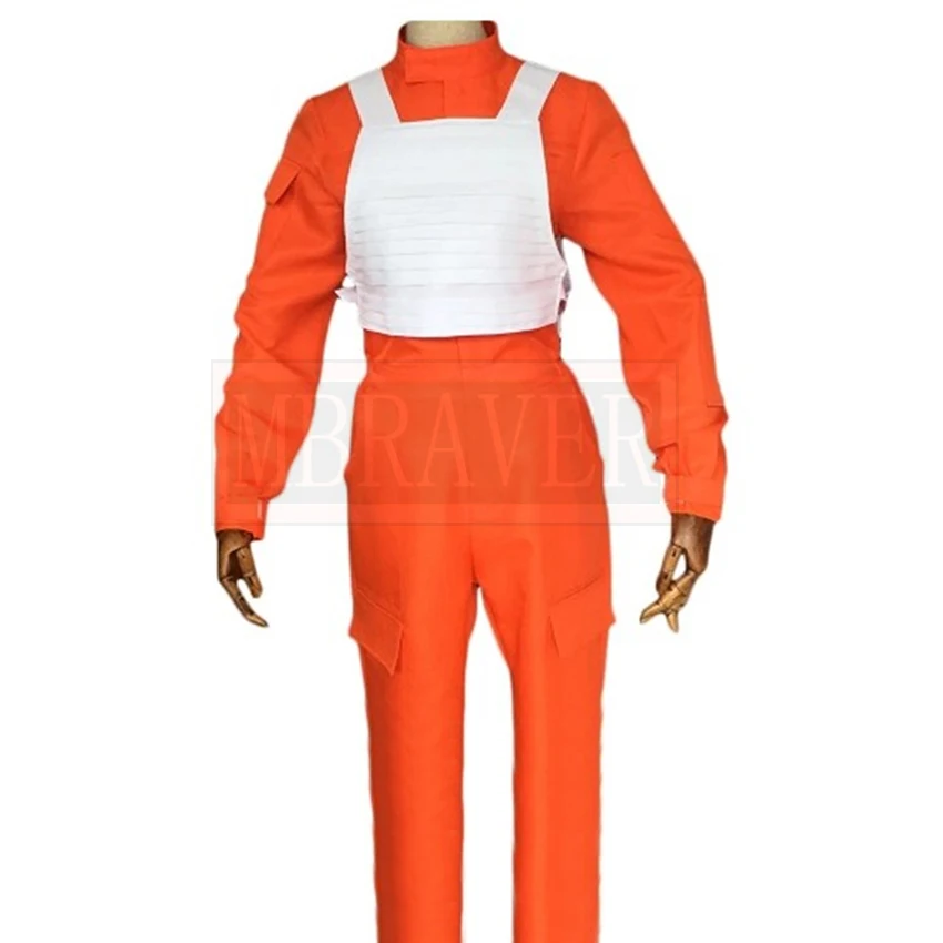 White Flak Vest Star Wars Costume X-Wing Rebel Fighter Pilot Orange Jumpsuit