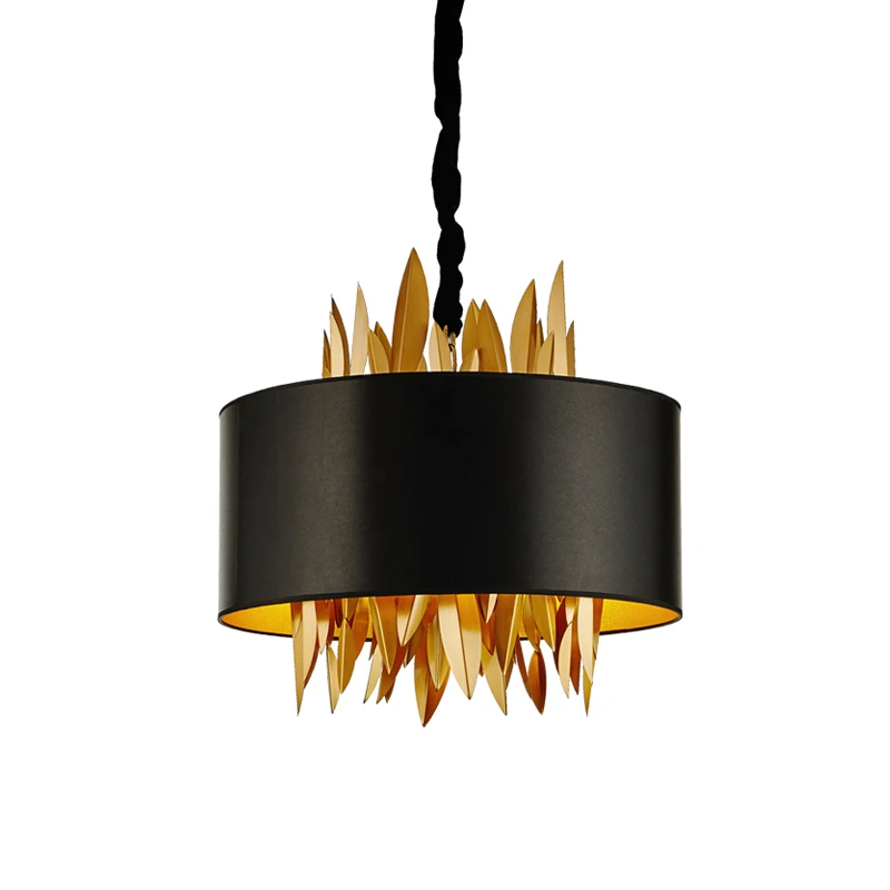 

Post modern gold leaves Pendant Light Dia.55cm 4PCS E14 lamp creative drop light Kung art decoration Light suspension lamp