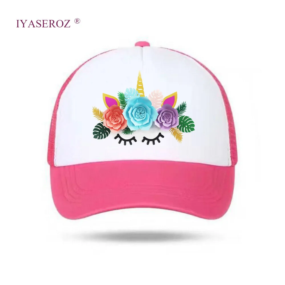 

2018 Kids Baby Child Name Custom Trucker Hat Printed Original Children Son Daughter DIY Cap Summer Unicorn Baseball Cap Gift