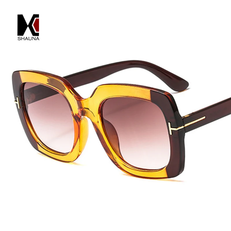 

SHAUNA Retro Square Sunglasses Women Fashion Double Colors Frame Men Gradient Sun Glasses