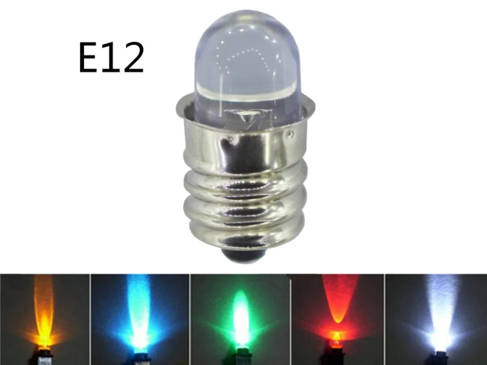 Синий светодиодный 24V E12 Красный 12V зеленый инструмента 18V e12 12v желтый lIndicator лампа