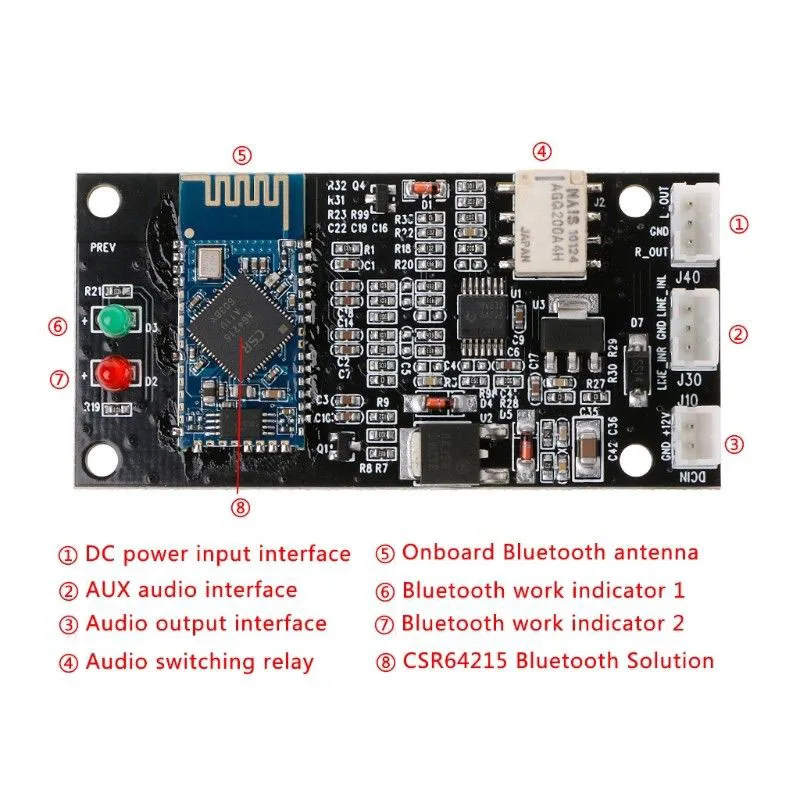 4,2 CSR64215 Bluetooth приемник усилитель без потерь APT-X беспроводной аудио DIY плата для hifi усилитель A7-007