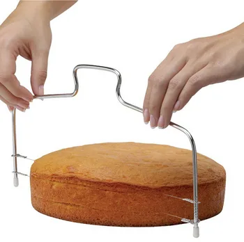 

10 Inch Cake Slicing Knife DIY Stainless Steel Double Line Adjustable Butter Butter Bread Cake Cutter Home Kitchen Baking Tools