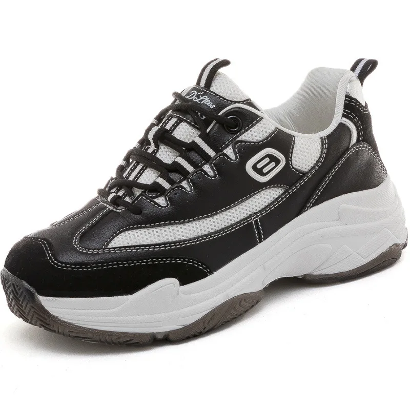 {D& Henlu}/белая женская обувь для отдыха; коллекция года; обувь для бега; женские дышащие кроссовки на платформе 5 см, визуально увеличивающие рост; женская обувь; s Bambas Mujer - Color: Black sneakers women