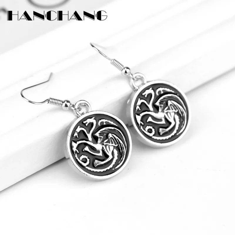 

Game of Thrones Earrings for Woman Gothic Targaryen Dragon Dangle Earring