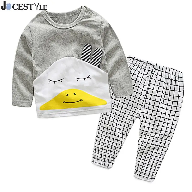 Chidren Unisex Kit Clothing Set Long Sleeve T Shirt Suits+Pant Cotton
