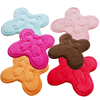 

Super Soft Coral Fleece Thicking Butterfly Children/Kid Rug Mat Latex Non-slip Backing Strong Absorbent Bathroom Kitchen Carpets