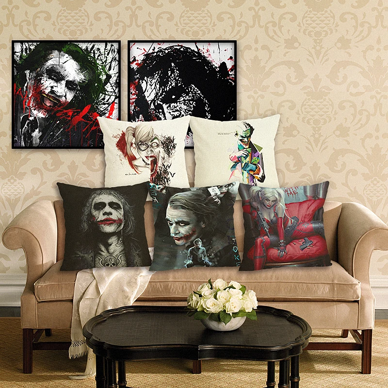 

RECOLOUR hot sale clown Cushion Cover home Decorative Throw Pillow Car Pillow Case almofadas cojines decorativos para sofa