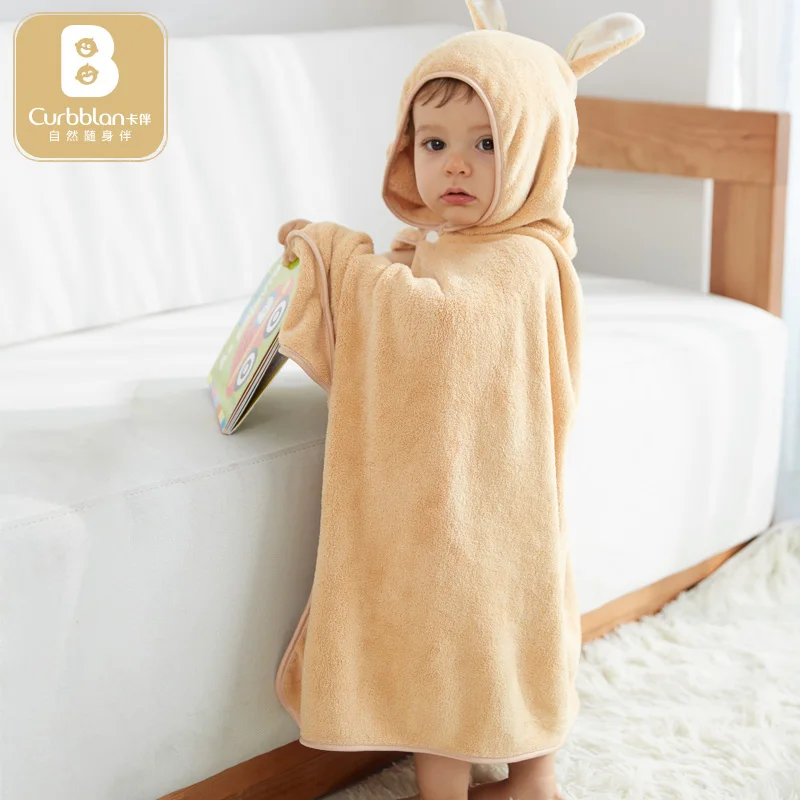 75*120cm Comfortable Baby Bathrobe Cute Animal Solid Babies Blanket