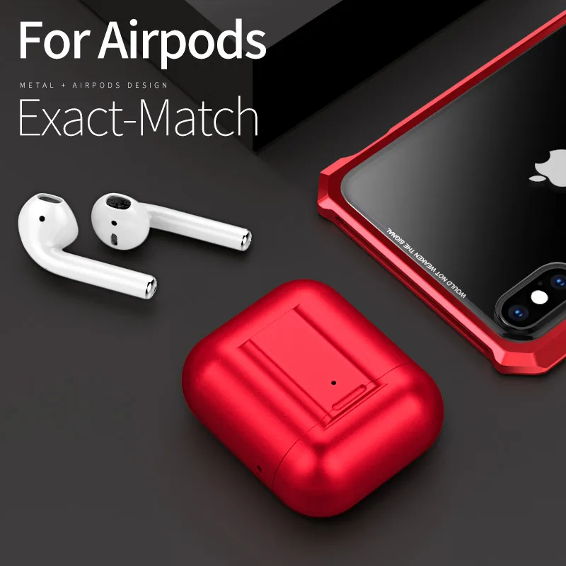

Aluminum Metal Case For Apple AirPods Earphone Case Luxury 360 Degree Full Body Cover Shockproof Case For Airpods Charging Box