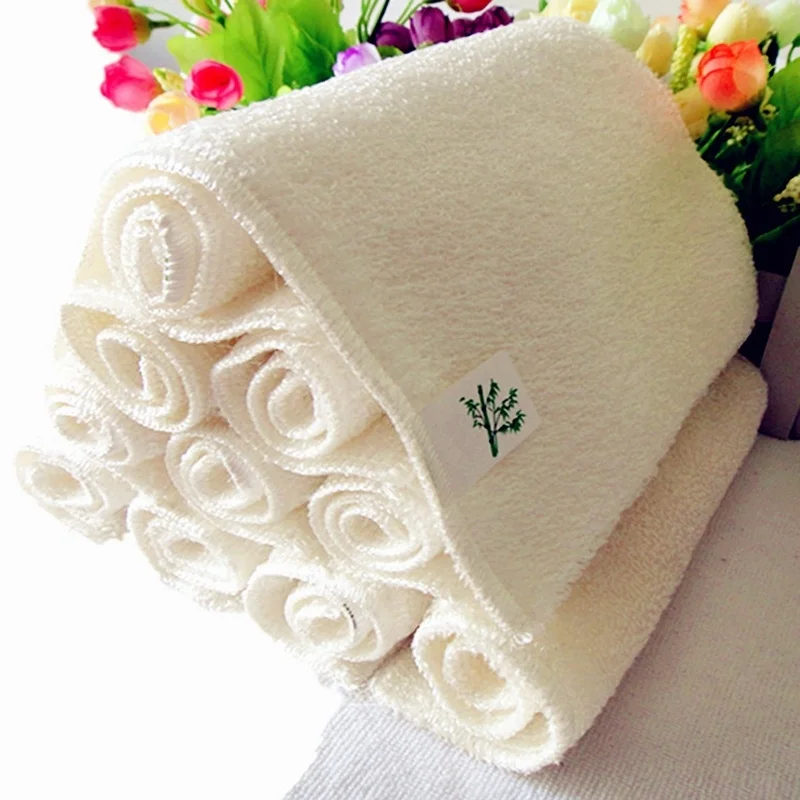 

3Pcs High Efficient Anti-Greasy White Color Bamboo Fiber Washing Dish Towel Magic Kitchen Cleaning Cloth Wipping Rags 18cm*23cm