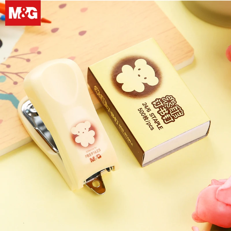 

Cartoon Mini Manual Stapler Set 24/6 Staple Paper Clip Binding Binder Kawaii Stapler Book Sewer Office Binding Supplies FBS91625