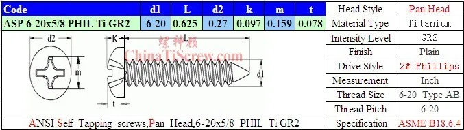 Титан винты 6-20X 5/8 полукруглой потайной головкой и 2# Phillips драйвер саморезы, 50 шт в наборе, Ti GR2