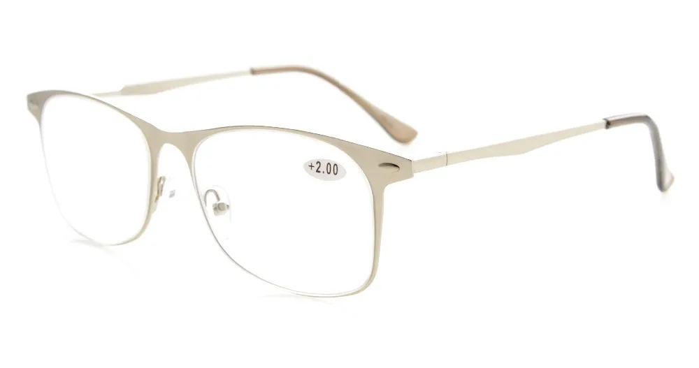R15035 очки для чтения, качественные весенние дужки, металлические очки для чтения и очки для чтения, мужские и женские+ 0,50-+ 4,00