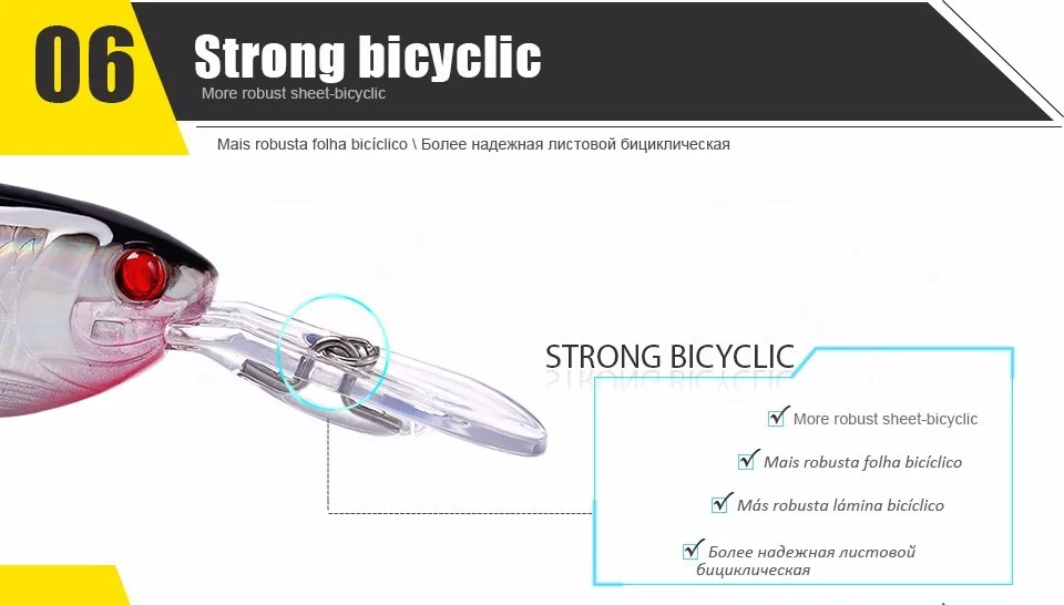 Трехмерная наживка, 3D голографическая наживка, 5 шт., жесткая блесна, рыболовная приманка, кренкбейт, мелкая бегущая губная форма, лучшая жесткая наживка