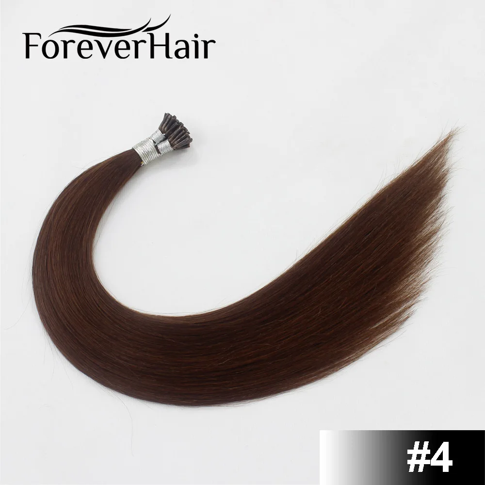 FOREVER HAIR 0,8 г/локон 1" 18" 2" 24" Remy I Tip человеческие волосы для наращивания цвета Fusion европейские человеческие волосы для наращивания кератиновая связь - Цвет: #4