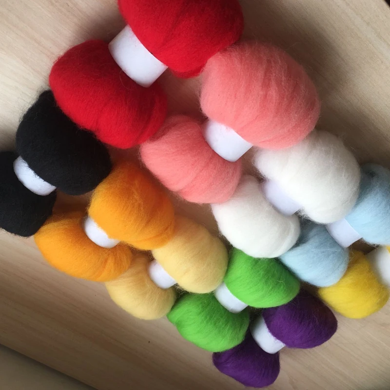 DIY merino combed 100% wool felting needle wool fiber 5g/10pcs/lot