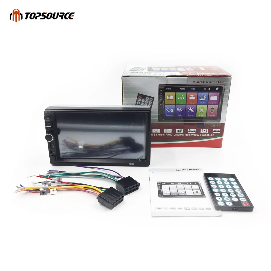 Автомагнитола TOPSOURCE 7018B 2 Din 7 &quotHD сенсорный экран Аудио Стерео Bluetooth видео MP5