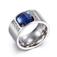 Женское черное прозрачное кольцо с голубым камнем женские вечерние серебряные титановые обручальные кольца из нержавеющей стали оптом