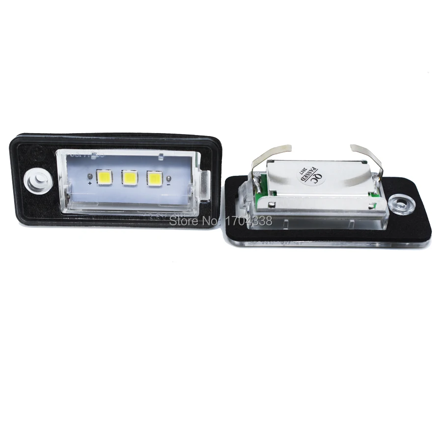 2 шт. для Audi номерного знака светильник 12V White3SMD 5050 Светодиодный фонарь освещения номерного знака для audi A3 S3 A4 S4 B6 B7 A6 C6 S6 A8 S8 RS4 RS6 Q7