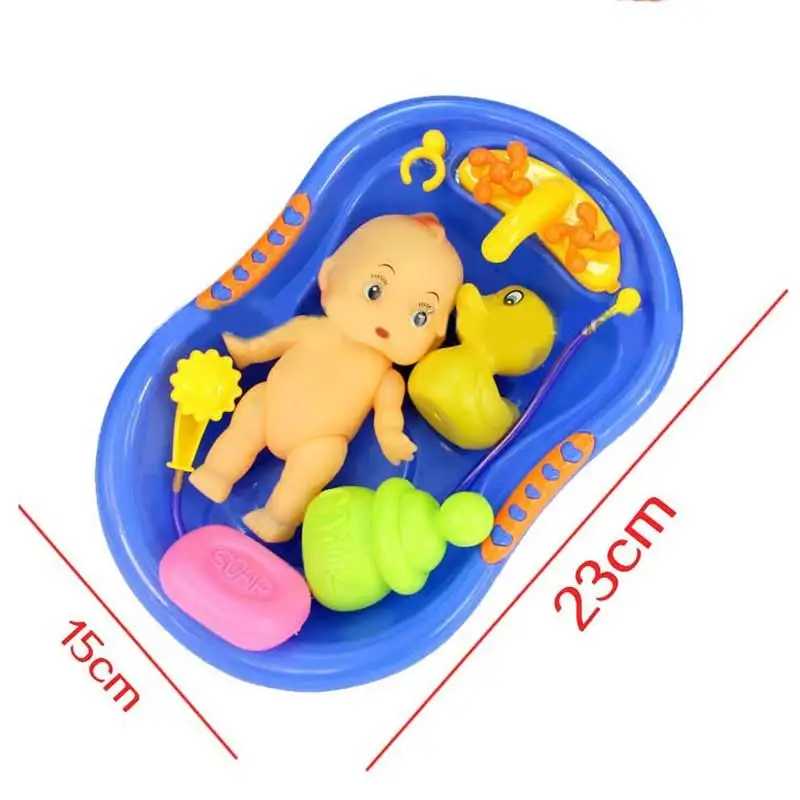 Baby Doll in Bath Tub With Shower Accessories Set Kids Pretend Role Play Toy Random Color @Z251 775 YJS Dropship