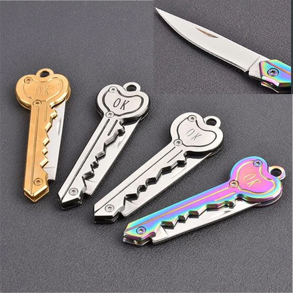 

Survive Outdoor gadget kit Knife Keyring Mini Key Letter Pocket Multi Ring Keychain Fold Box Package Tool Blade Open Opener Camp