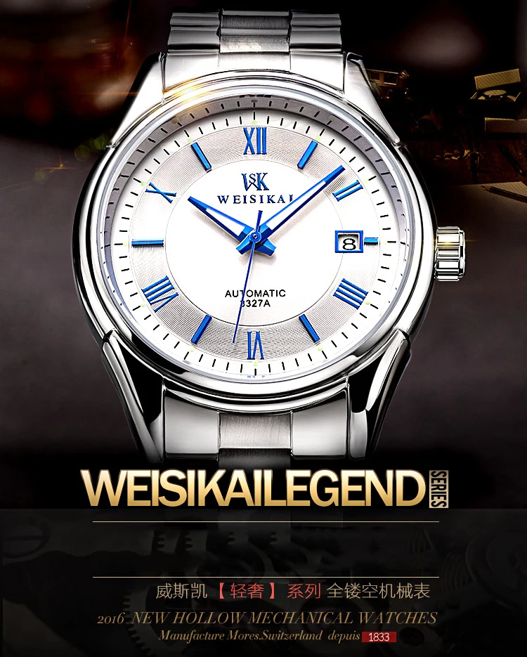 04Top Brand Luxury Mechanical Watches Fashion Business Casual Sports Dress Automatic Self Men Watch Durable Classic Montre Homme