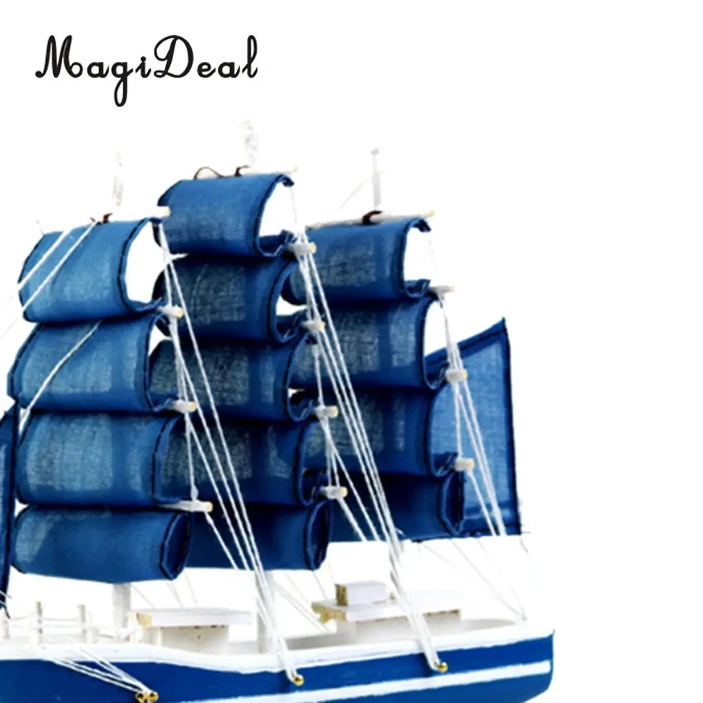 Wooden Small Sailboat Pirate Ship Home Model Boat Nautical Office Desk Bookstore Theme Party Decor Children Kids Birthday Gift