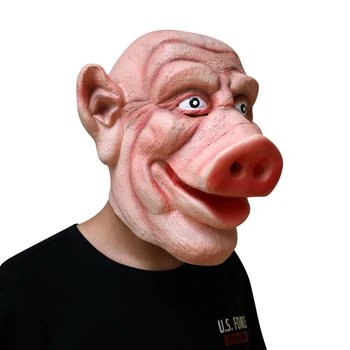 

Pig Demon Mask Animal Funny Latex Full Face Helmet Halloween Adult Party Carnival Cosplay Masquerade Masks Costume Supplies
