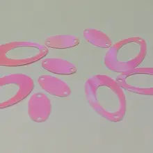 1000 Розовый AB плоские полые овальные пайетки с блестками 14 мм X 22 мм верхнее отверстие