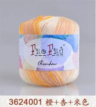 100 г/лот, Высококачественная мягкая натуральная хлопковая пряжа для ручного вязания, пряжа для вязания, Экологичная lanas para tejer - Цвет: 3624001