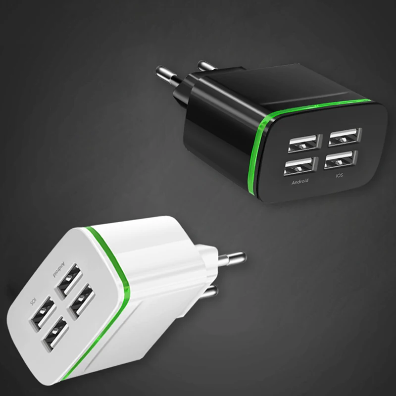 4 منافذ USB جدار شاحن الذكية محول السفر المحمولة الهاتف المحمول شحن سريع لل فون سامسونج X Xaiomi S8 شاحن جهاز 4 منافذ USB جدار شاحن الذكية محول السفر المحمولة الهاتف المحمول شحن سريع لل فون سامسونج X Xaiomi S8 شاحن جهاز