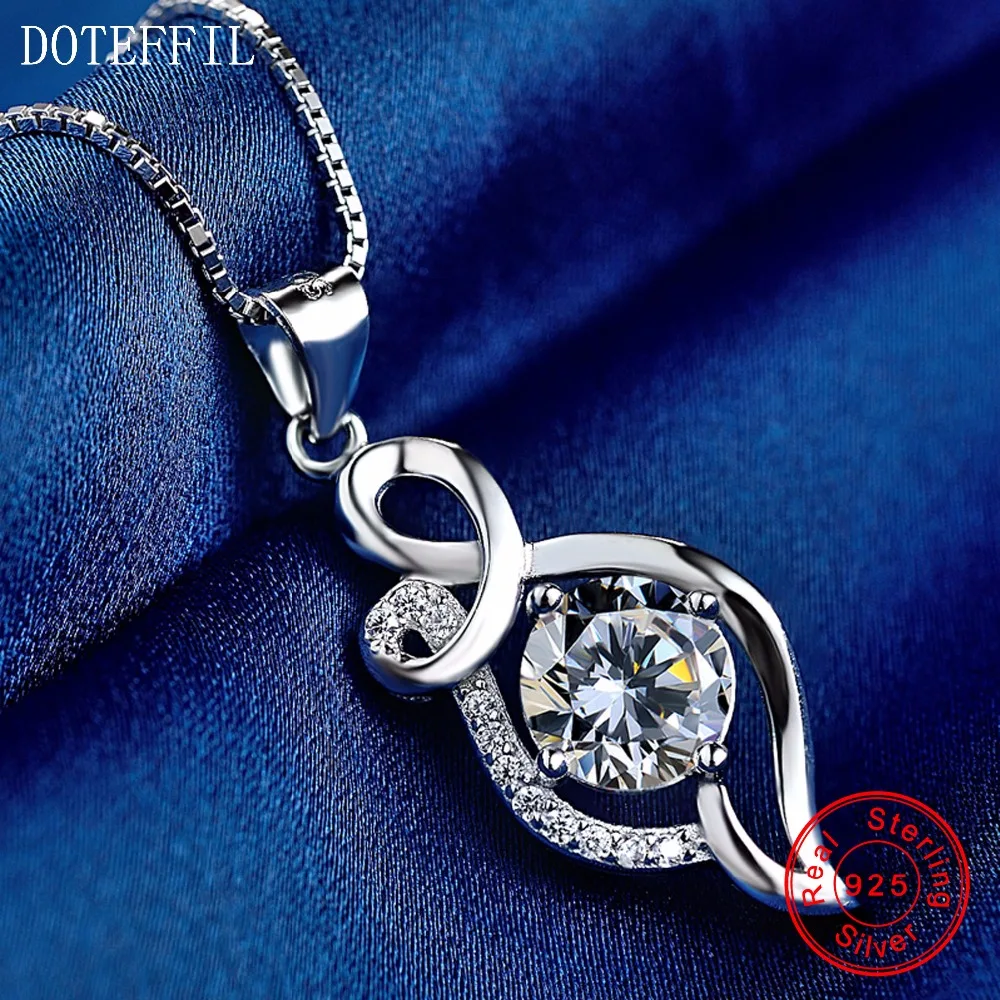 925 Серебряное ожерелье АААА Циркон женская классическая подвеска на ожерелье Стерлинговое Серебро модные ювелирные изделия