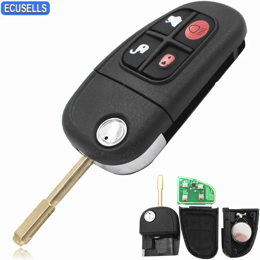 New Replacement 4 Button Remote Key Smart Car Key Fits For Jaguar X
