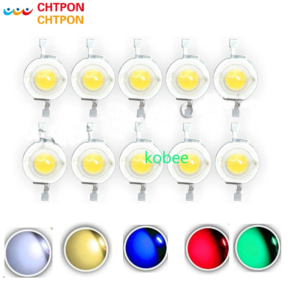 

100Pcs/lot Real CREE 1W 3W High Power LED Lamp Beads 2.2V-3.6V SMD Chip LED Diodes Bulb White / Warm White / Red / Green / Blue