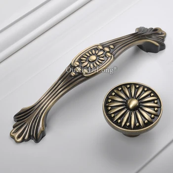 

High Quality 2PCS European Retro Solid Kitchen Cabinet Door Handles Cupboard Wardrobe Drawer TV Cabinet Pulls Handles and Knobs