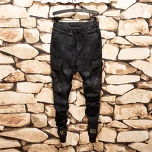 Мужские новые модные стильные шаровары, Брендовые мужские штаны в стиле хип-хоп, шаровары для бега, мужские черные брюки