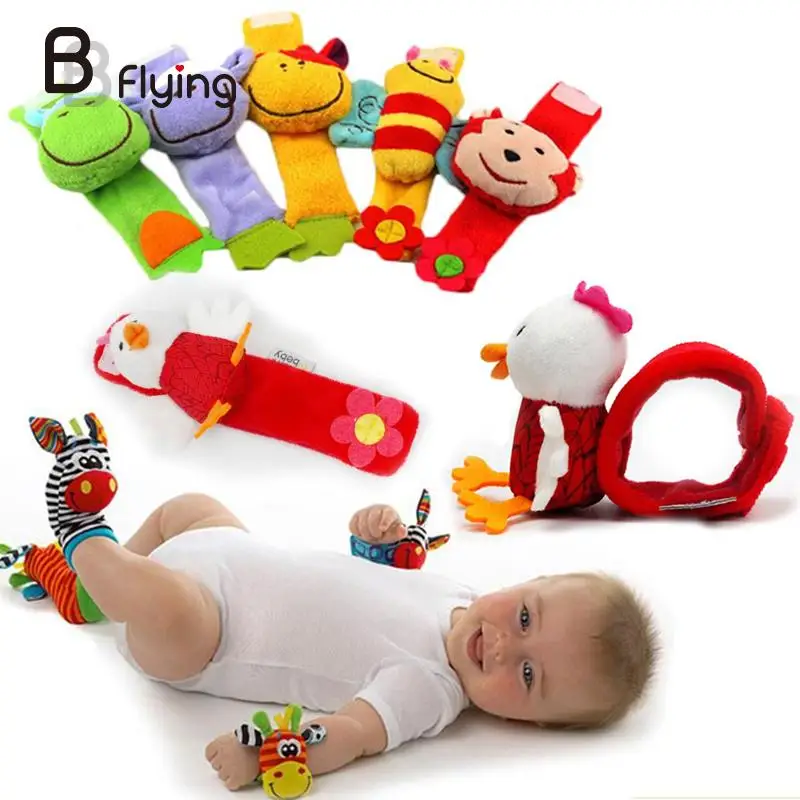 Animal Wrist Rattle Baby Hand Wrist Rattle And Sock Soft Development