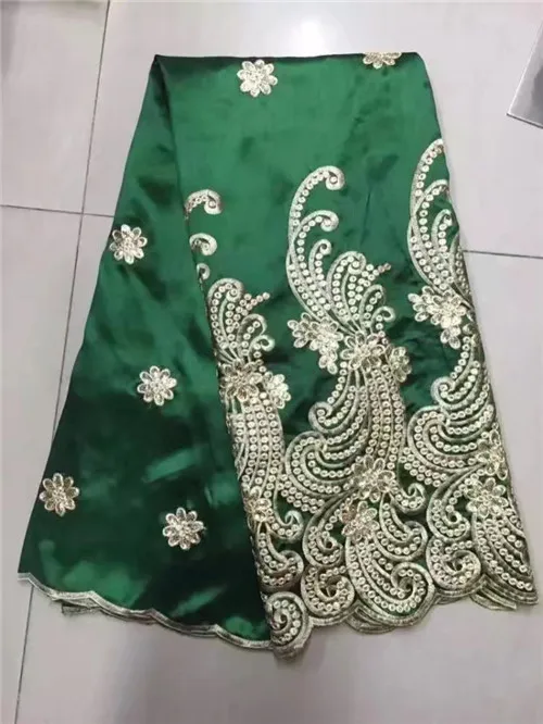 

White Design George Lace 2017 Sequined African Lace Fabric Embroidery Guipure Lace Tissu For Nigeria India Wedding Dress Fabric