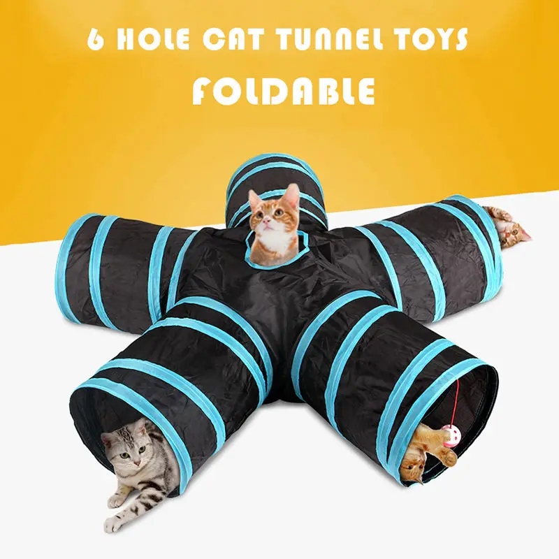 

6 Holes Cat Tunnel Toys for Cats Toy Kitten Interesting Products Pet Products Interactive Cat Toy Supplies Rabbit Grams Kittens