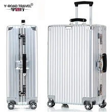 4 Sizes Vintage Travel Trolley Luggage Suitcase PC Aluminum Frame With TSA Lock Hardside Rolling Luggage Suitcase With Wheels