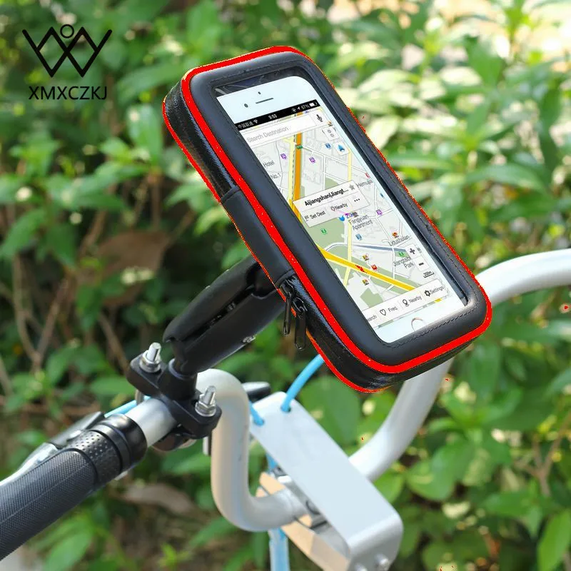 Bicicleta impermeable Bolsa Caso Cubierta de Bicicletas Bike Mount Holder Para El Teléfono Móvil Accesorios de La Bicicleta Del Manillar Titular