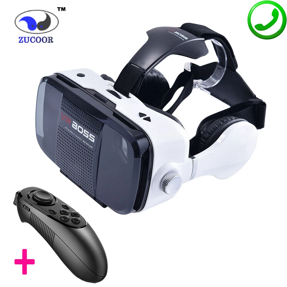 Z5 3D VR BOSS BOX Virtual Reality Google Cardboard Glasses Case 120 Degree Headphone Speaker Button