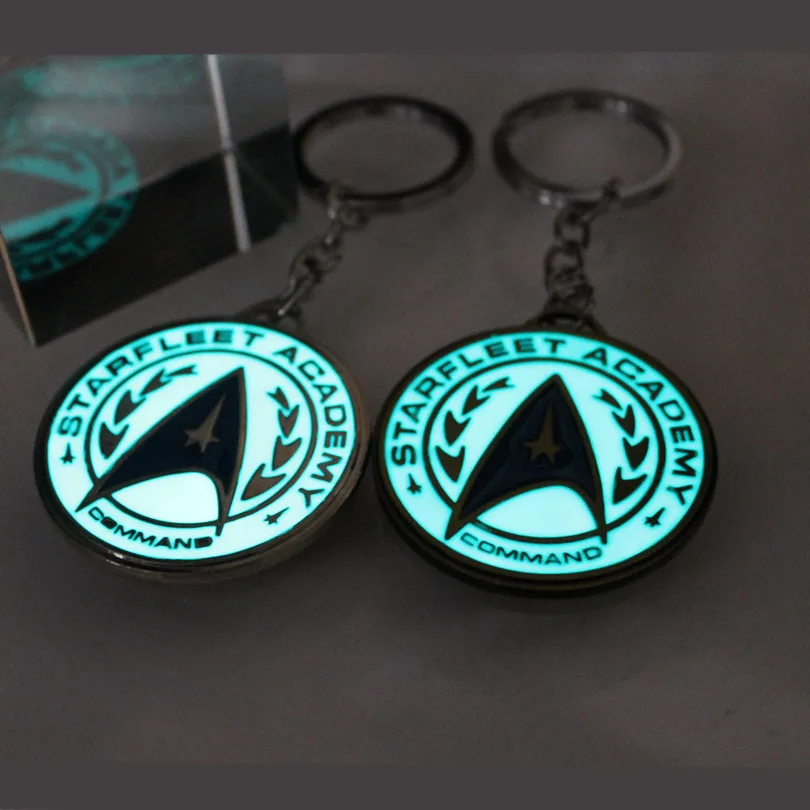 

Glowing Star Trek car keychain spaceship keychain men women keyring GLOW in the DARK fashion charm keychain