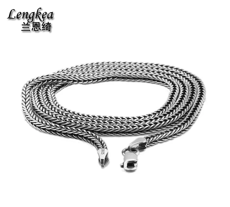 Lengkea jewery мужское ожерелье 100% Серебро 925 пробы 2 8 мм толстая Длинная цепочка